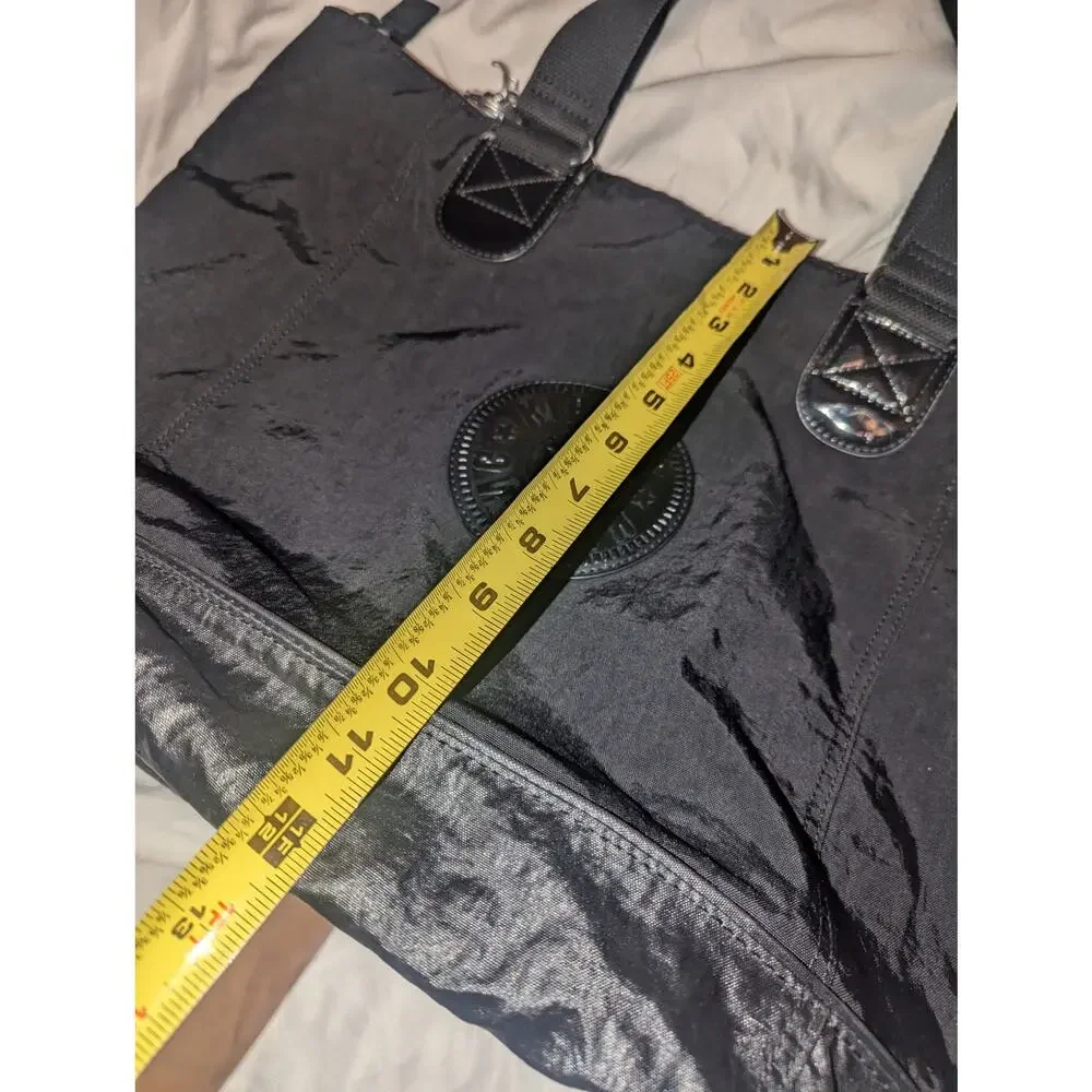 Kipling Black Tote Bag Purse 18" x 12" - Picture 8 of 9